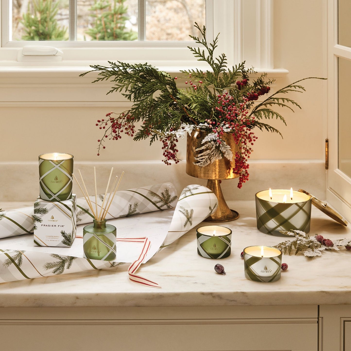 Frasier Fir Frosted Plaid 6.5 oz Poured Candle